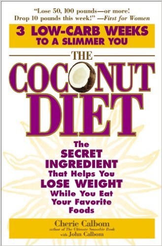 Book cover of 'The Coconut Diet' promoting weight loss with coconut oil.