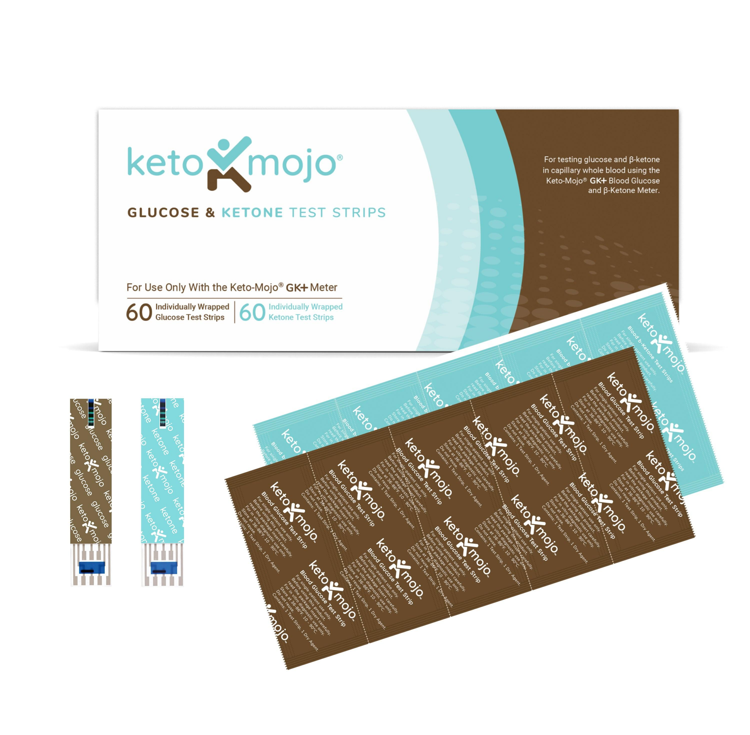 Keto-Mojo GK+ glucose and ketone replacement test strips
