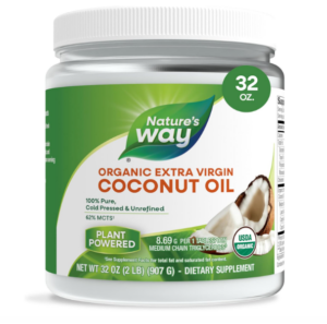 Nature's Way organic virgin coconut oil in 32-ounce container.